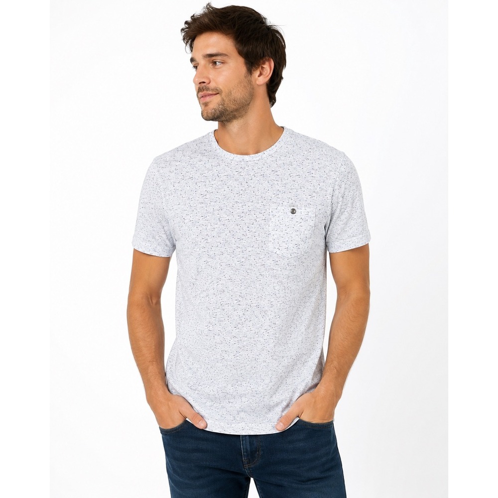 Ted Baker London Goldman Speckled Pocket T-Shirt Mens White Blue